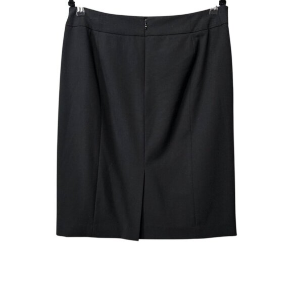 Calvin Klein High Rise Luxe Stretch Knee Length Black Lined Pencil Skirt - Picture 5 of 6